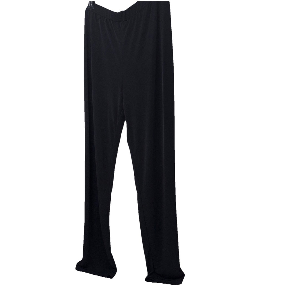 New Nina Leonard Black Knit Pant XL Women Pull On Stretch